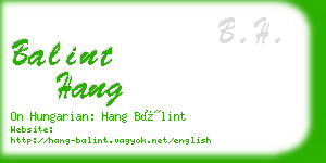 balint hang business card